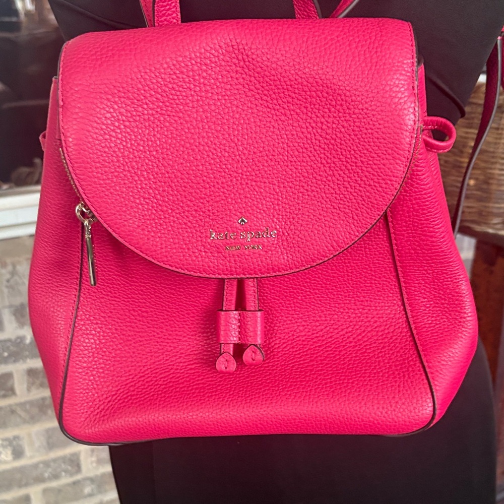 Kate Spade Fuchsia Leather Backpack NWOT